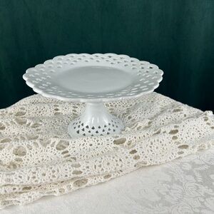 White Floral Porcelain Decorative Footed Stand Dessert Stand